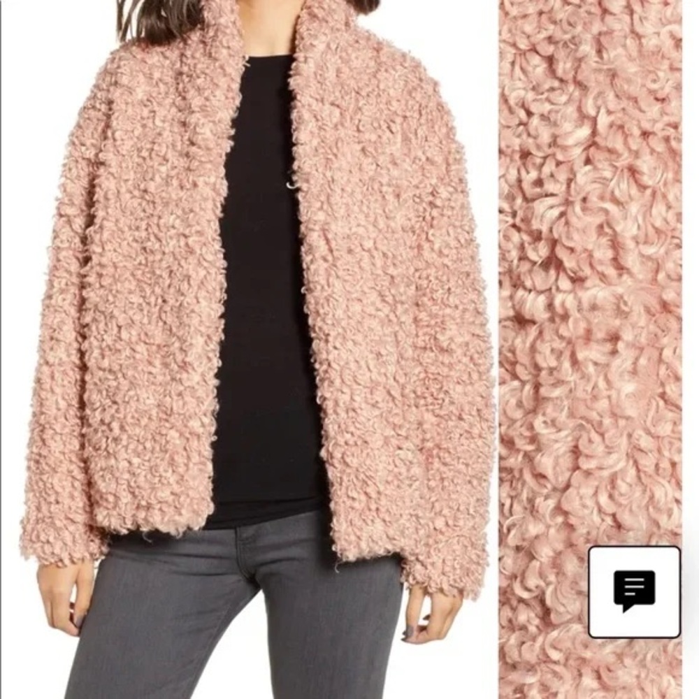 Chelsea28 teddy short jacket in pink